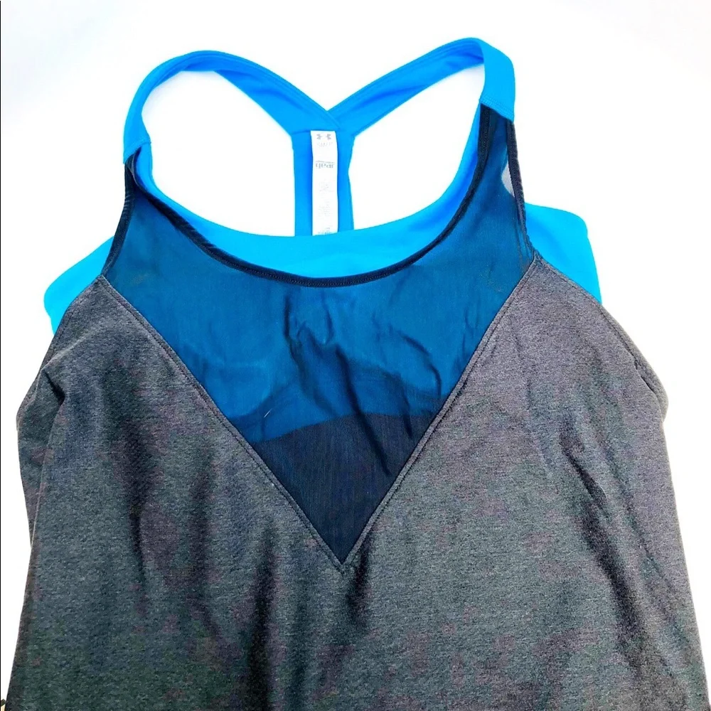NWOT Under Armour Workout Tank Top with Sports Bra - Picture 4 of 12